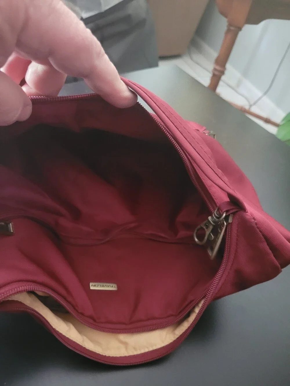 Travelon Wine Red Women's Shoulder Bag - Travel-Friendly